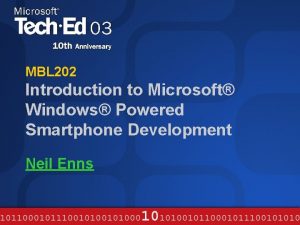 MBL 202 Introduction to Microsoft Windows Powered Smartphone