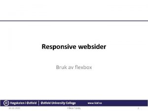 Responsive websider Bruk av flexbox 06 02 2022
