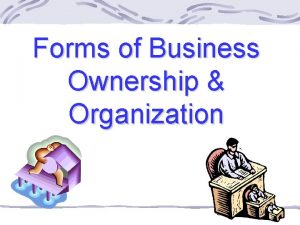 Forms of Business Ownership Organization There are four