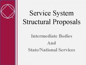 Service System Structural Proposals Intermediate Bodies And StateNational