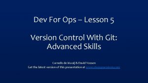 Dev For Ops Lesson 5 Version Control With