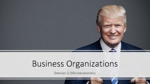 Business Organizations Domain 2 Microeconomics Business Organization An