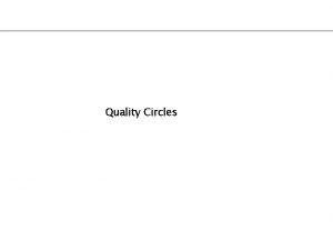 Quality Circles History of Quality Circle Movement Quality