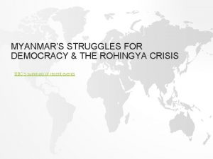 MYANMARS STRUGGLES FOR DEMOCRACY THE ROHINGYA CRISIS BBCs