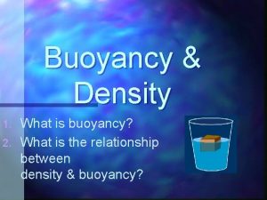 Buoyancy Density What is buoyancy 2 What is