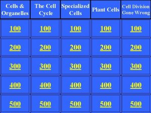 Cells Organelles The Cell Specialized Cell Division Plant