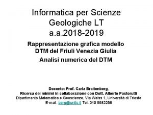 Informatica per Scienze Geologiche LT a a 2018