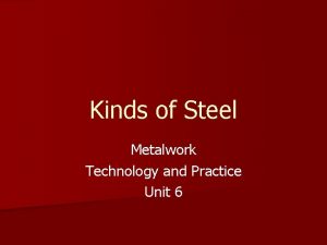 Kinds of Steel Metalwork Technology and Practice Unit