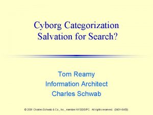 Cyborg Categorization Salvation for Search Tom Reamy Information