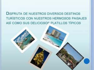 DISFRUTA DE NUESTROS DIVERSOS DESTINOS TURSTICOS CON NUESTROS