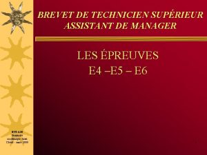 BREVET DE TECHNICIEN SUPRIEUR ASSISTANT DE MANAGER LES