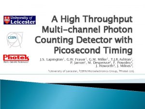 A High Throughput Multichannel Photon Counting Detector with