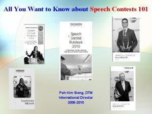 All You Want to Know about Speech Contests