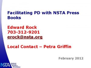 Facilitating PD with NSTA Press Books Edward Rock