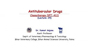 Antitubercular Drugs Chemotherapy VPT411 Lecture24 Dr Kumari Anjana
