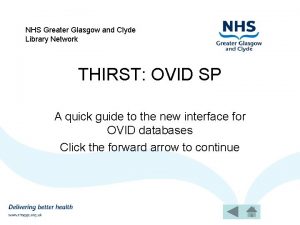 NHS Greater Glasgow and Clyde Library Network THIRST