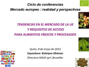 Ciclo de conferencias Mercado europeo realidad y perspectivas