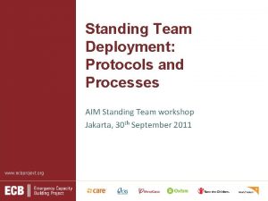 Standing Team Deployment Protocols and Processes AIM Standing