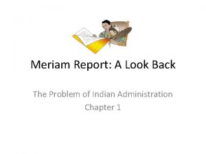Meriam report