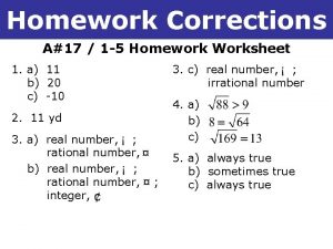 1 6 Order of Operations Homework Corrections A17