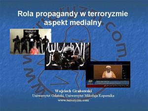 Rola propagandy w terroryzmie aspekt medialny Wojciech Grabowski