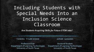 Including Students with Special Needs Into an Inclusion