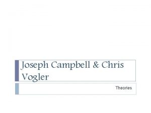 Joseph Campbell Chris Vogler Theories Joseph Campbell He