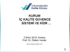 KURUM KALTE GVENCE SSTEM VE KDR 2 Ekim