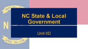 NC State Local Government Unit IID FP CG