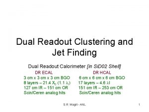 Dual Readout Clustering and Jet Finding Dual Readout