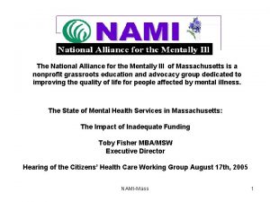 The National Alliance for the Mentally Ill of