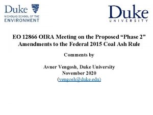 EO 12866 OIRA Meeting on the Proposed Phase
