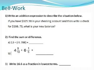 BellWork Fractions and Icebergs Lesson 2 2 4