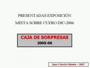 PRESENTADAS EXPOSICIN MIXTA SOBRE CUERO DIC2006 CAJA DE
