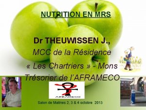 NUTRITION EN MRS Dr THEUWISSEN J MCC de