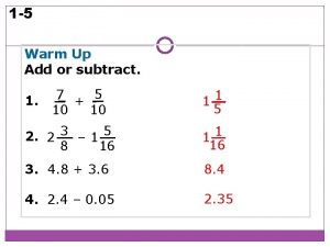 1 5 Solving Equations with Rational Numbers Warm