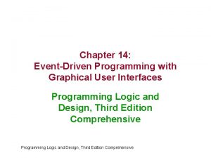 Chapter 14 EventDriven Programming with Graphical User Interfaces