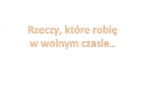 Rzeczy ktre robi w wolnym czasie Gotowanie Wieczorem