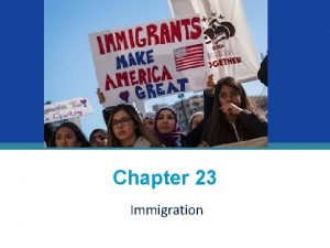 Chapter 23 Immigration Number of Immigrants Economic immigrants