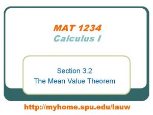 MAT 1234 Calculus I Section 3 2 The