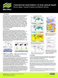 Operational assimilation of dust optical depth Bruce Ingleby