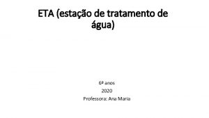 ETA estao de tratamento de gua 6 anos