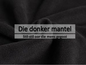 Die donker mantel Stilstil oor die mens gegooi