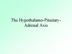 The HypothalamoPituitary Adrenal Axis Table 10 1 Factors