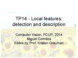 TP 14 Local features detection and description Computer