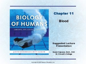 Chapter 11 Blood Suggested Lecture Presentation Susan Capasso