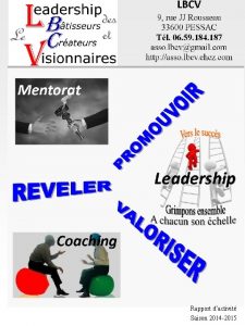 Rapport dactivit Saison 2014 2015 Le Leadership des