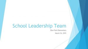 School Leadership Team Elon Park Elementary March 24