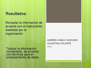 Resultados Recopilar la informacin de acuerdo con el