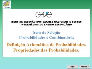 ITENS DE SELEO DOS EXAMES NACIONAIS E TESTES